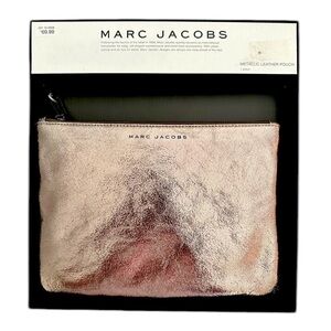 Marc Jacobs leather zippered top clutch Neiman Marcus